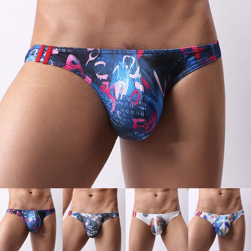 Мужские сексуальные трусы для плавания Бикини Купальники Купальник Пляжная одежда Цветочные стринги Нижнее белье