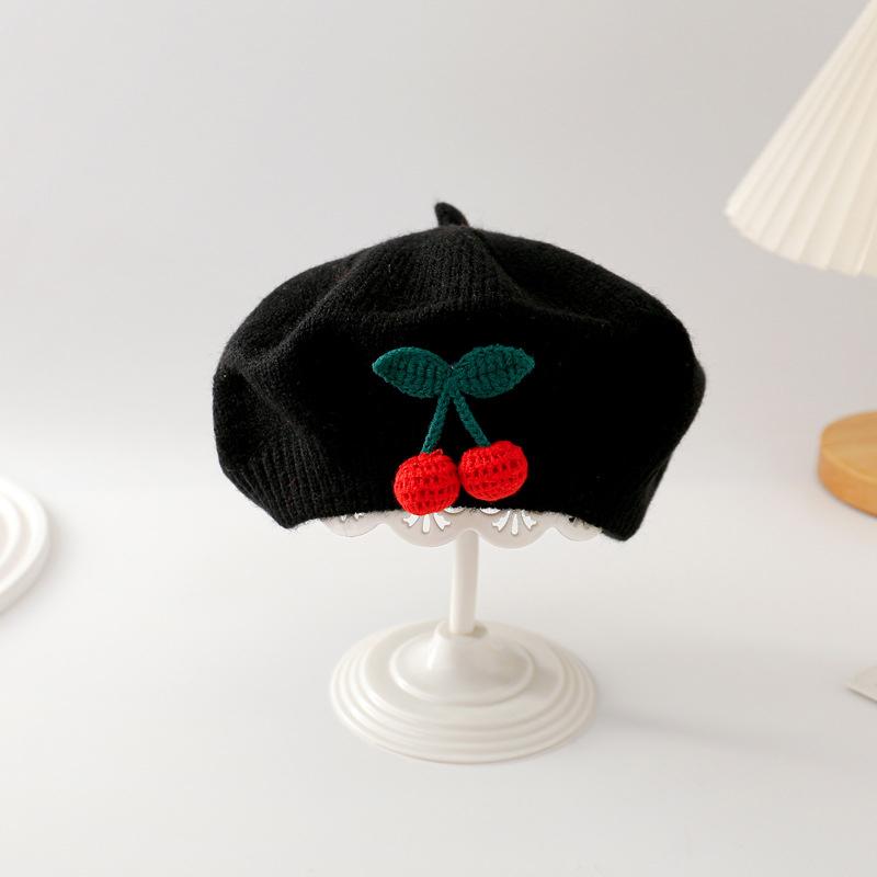 Милый детский вязаный берет вишневого цвета, детская зимняя теплая шапочка для малышей, детские шапочки, модная милая детская ветрозащитная шапка, подарки