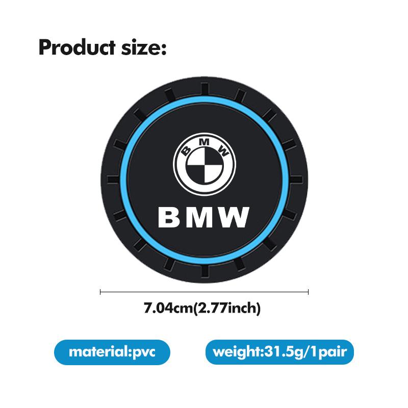 QRPZ1 2pcs Car Coaster Water Cup Bottle Mat Silicone Non Slip Pad For BMW M Sport M2 M3 M4 M5 M6 E46 E90 E60 F10 F20 E87 X3 X6