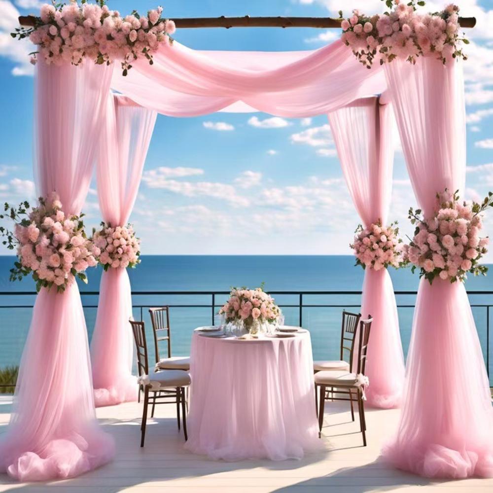 Width 160CM Wedding Tulle Arch White Pink Backdrop Fabric Arch Draping Fabric Wedding
