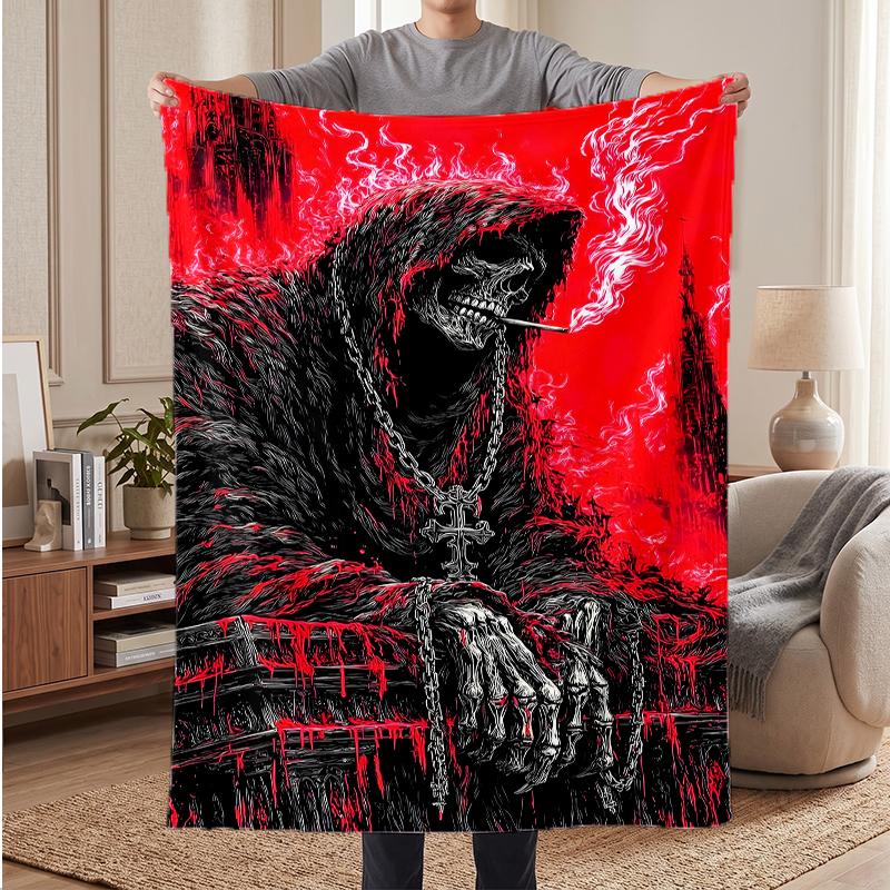 Dark Gothic Soft Warm Flannel Blankets Comfortable Blanket for Home Decoration Gifting