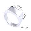 [sakuto] Ring Men's Signet Ring Seal Stand Male Silver Color Stainless Steel Accessories (19)