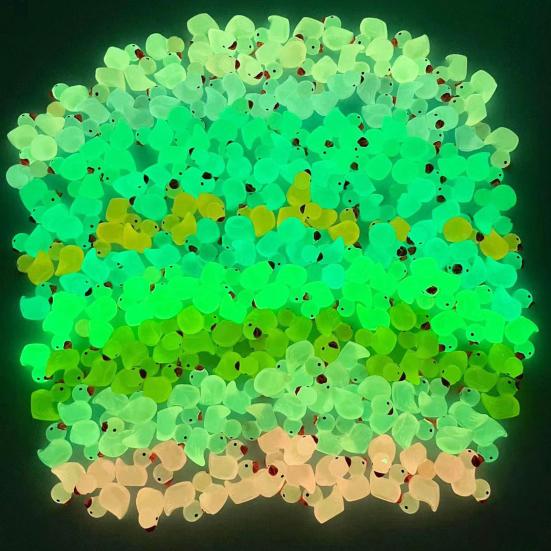 20 шт., светящиеся в темноте мини-утки, украшения в виде утки из смолы, очаровательные скульптуры утки для сада, украшения дома, вечеринки