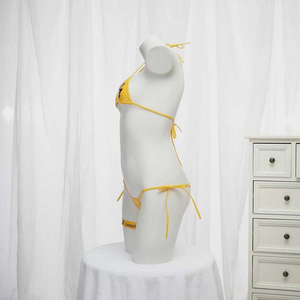 Cyber Leather Punk Style Three-Point Strap Bikini Lingerie C2100