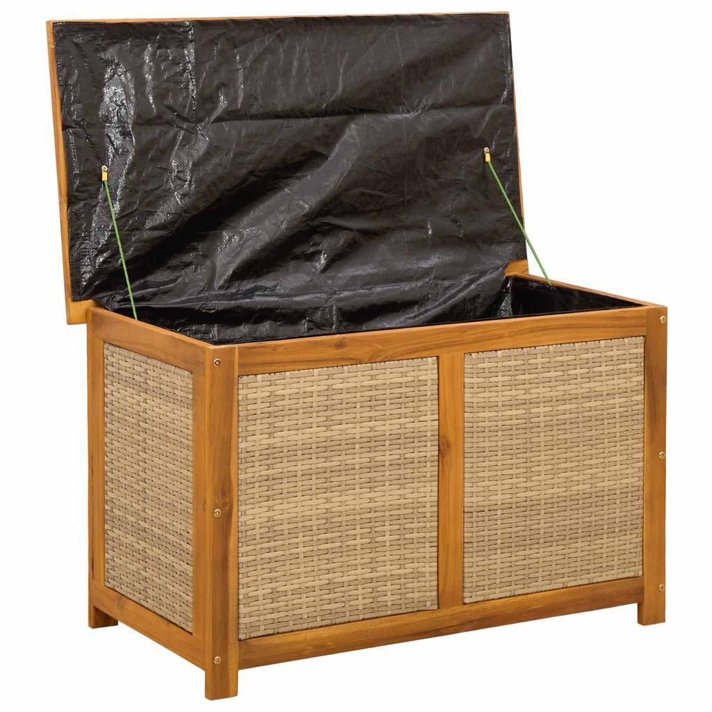 Garden Storage Box 141 L Solid Acacia Wood 90 x 50 x 56 cm Beige