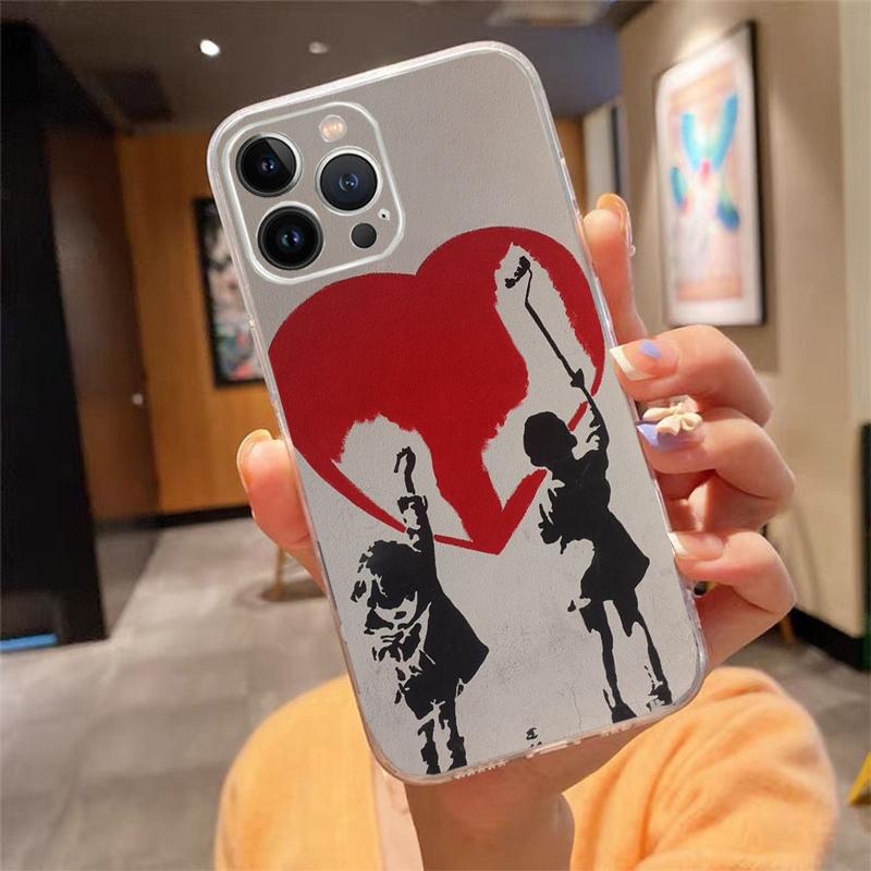 Чехол для телефона Banksy Street Art Graffiti Для iphone 17 Pro Max Air 16 15 14 13 Pro Max 15 16 Pro 15Plus
