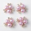 10x Button Pink Embellishment Pearl Rhinestone Flower Crystal Flatback Accessories