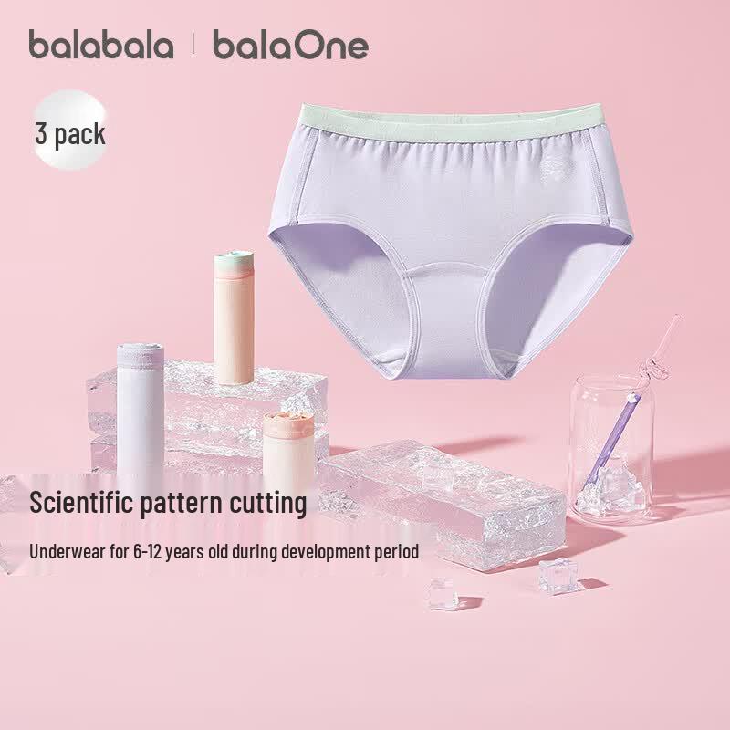 Balabala Girl's Antibacterial Breathable Briefs 3-Pack
