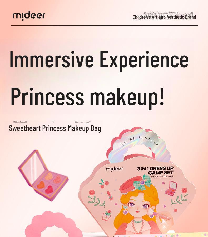 Mideer Milu Princess Makeup Bag - DIY Creative Toy for Girls, Handmade Makeup Book, Perfect Birthday Gift