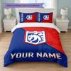 Ipswich Town Custom Name Text Bedding Set 1 Duvet Cover+2 Pillowcases Soccer Logo Personalized Gift For Special Occasion Bedroom Decor