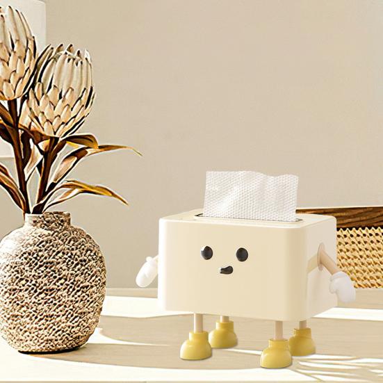 Коробка для салфеток с улыбающимся лицом, милый держатель для салфеток с пружинным механизмом, прямоугольный футляр для салфеток, крышка для коробки салфеток, диспенсер для салфеток для спальни, ванной комнаты, автомобиля