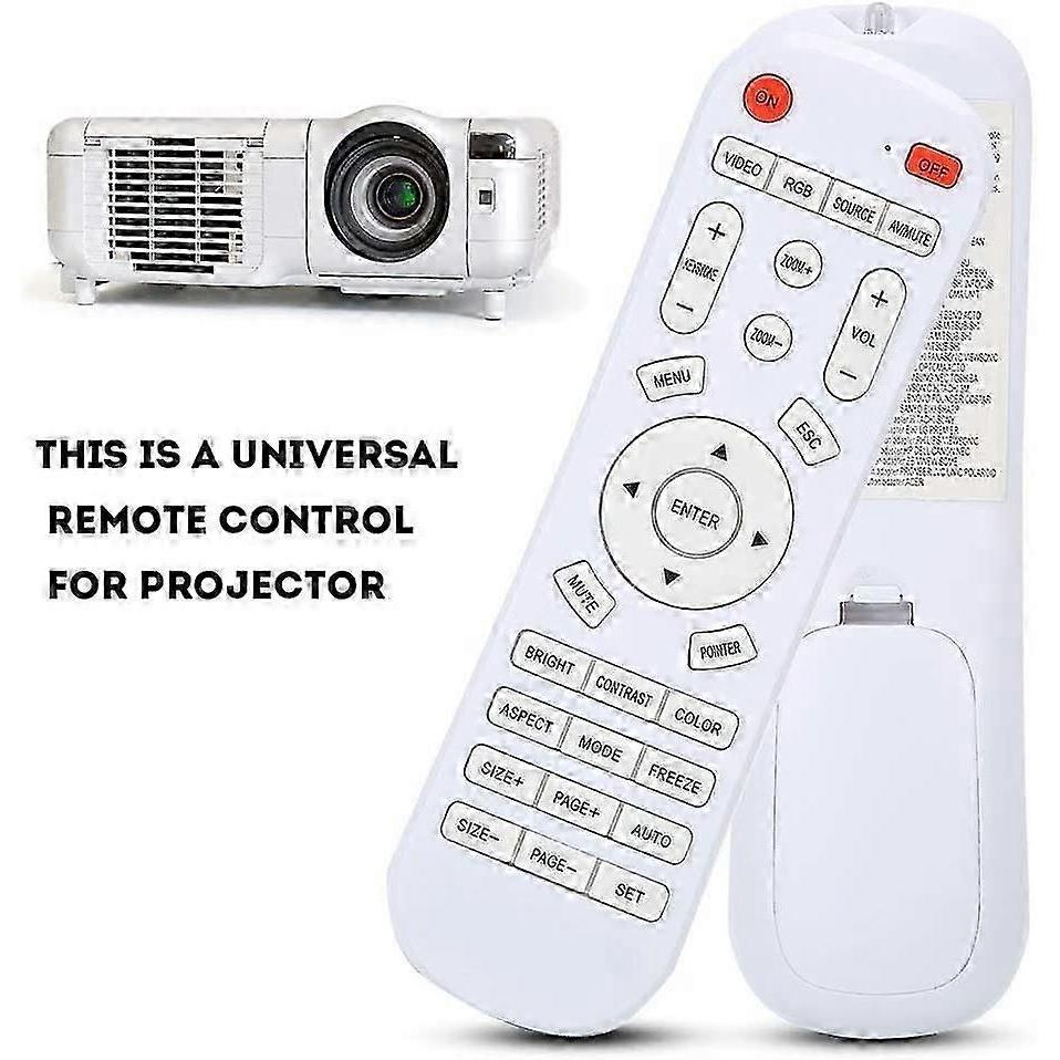 Replacement Remote Control for All Types of Projectors, Universal Projector Remote Control, White