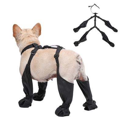 Обувь для собак, водонепроницаемые регулируемые ботинки для собак, дышащая обувь для домашних животных, для прогулок на открытом воздухе, мягкая обувь для французского бульдога, защита лап домашних животных