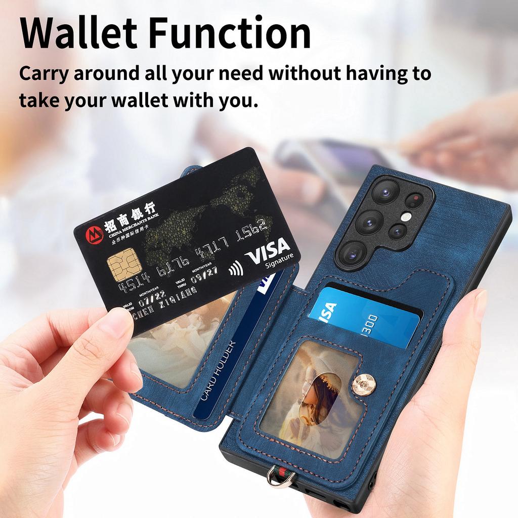 D4 Чехол для Samsung Galaxy S22 Ultra 5G с блокировкой RFID, держатель для карт, чехол в стиле ретро