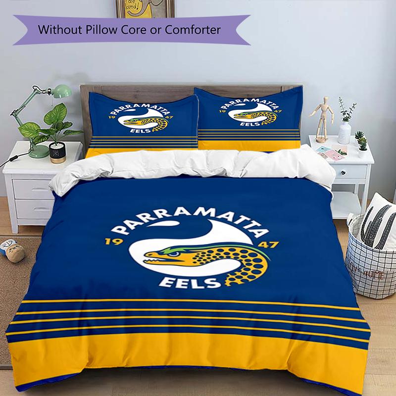 3pcs Football Team (22) Design Cover Set - HD Printed Bedding with 1 Cover and 2 Pillowcases - Perfect for Home and Dorm Decor