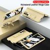 Со стеклом переднего экрана для Samsung Z Fold 4, кожаный чехол-держатель на петлях для Samsung Galaxy Z Fold 4, 5g, чехол-подставка