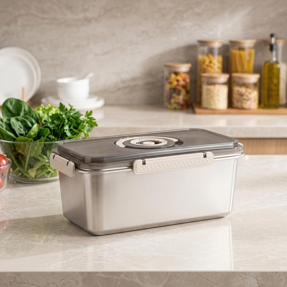 Контейнер для хранения продуктов 5,8 л, хлебница из нержавеющей стали с герметичной крышкой/датой, бенто-бокс для кухни, офиса, аксессуары для работы