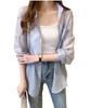Three Joy Sheer Long UV Sun Air Conditioning Plus Loose Stylish Size S Women's Shirt, See-Through Blouse/Cardigan, Sleeve, Protection, Protection,
