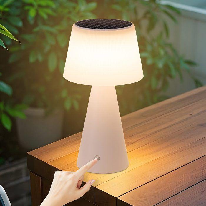 Lampe de table NETTLIFE LED rechargeable 3600mAh Batterie solaire Sans fil