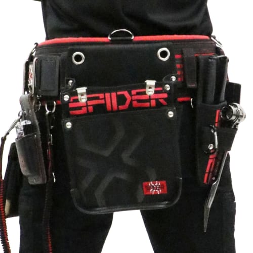 SK11 SPIDER Tobi Waist Bag, Medium, Thin, Stretch Fabric with Inner Pocket, Collapsible Bellows Design, 200mm W x 320mm H x 100mm D (SPD-JY03-A)