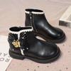 Girls Fashion Butterfly Boots Elegant Kids Short Leather Boots Chic Children Sweet Princess Boots Round-toe Anti-Slippery 2024