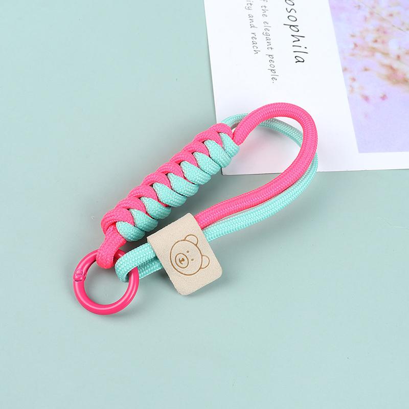 Cute Braid Mobile Phone Lanyard Anti-Loss Short Wrist Band Pendant Multi-Purpose Phone Hanging Strap Candy Color Lanyard