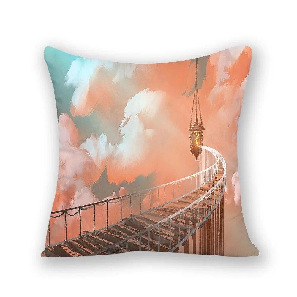 Наволочка для домашнего декора, квадратная наволочка, облако, мультяшная звезда, декоративная подушка