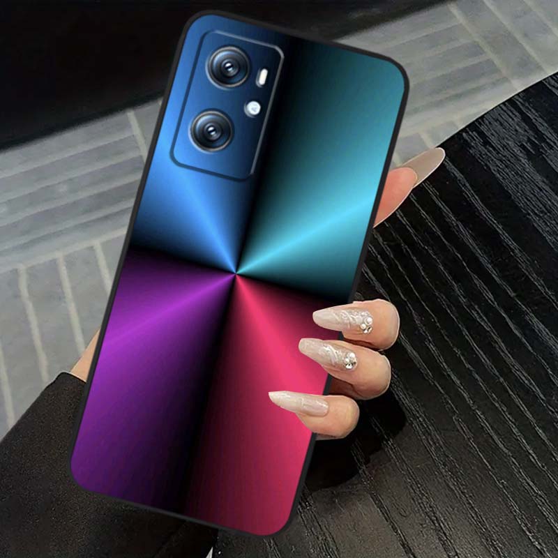 Арт цветной светящийся узор Чехол для телефона Для OPPO Reno 5 6 7 A96 A40 A58 Realme GT A74 A78 Neo2 A74 A78 Find X5 X3 X7 X8 Черный