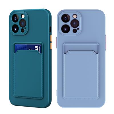 Чехол-держатель для карт памяти для Iphone 14 13 Pro Max 6 8 7 Plus, силиконовая задняя крышка для Iphone 12 Mini 11 Pro Se 2020 X Xr Xs Max, чехол