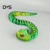 3D Printed Snake Figurine Movable Joints Snake Figure Articulated Animal Model Toy Home Office Bookshelf Desktop Decoration Ornament
