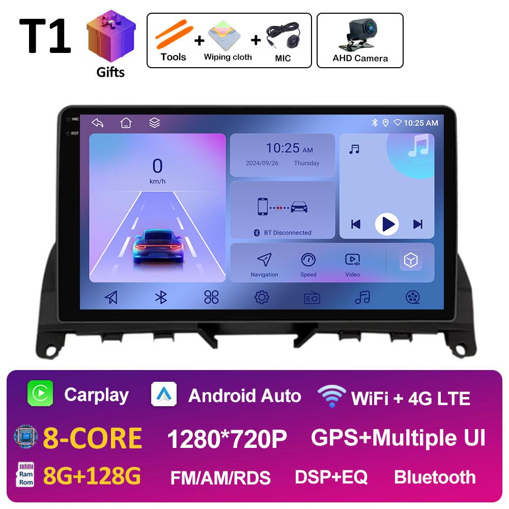 Для Mercedes Benz C Class3 W204 S204 2006 2007 2008 2009 2010 2011 Android 14 Intelligenr System Bluetooth Вентилятор охлаждения GPS Navi