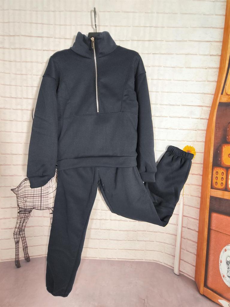 Женский флисовый костюм-двойка из свитера осень/зима 2023 г.: Европейская и американская уличная мода