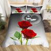 Romantic Swan Duvet Cover Set King Wild Animal Comforter Cover Butterfly Floral Bedding Set For Valentine's Day Wedding Decor