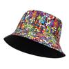Summer Cotton Bucket Hat Double-Sided Can Be Worn Unisex Graffiti Printed Fisherman Hat Hip Hop Outdoor Hat Sun Hat