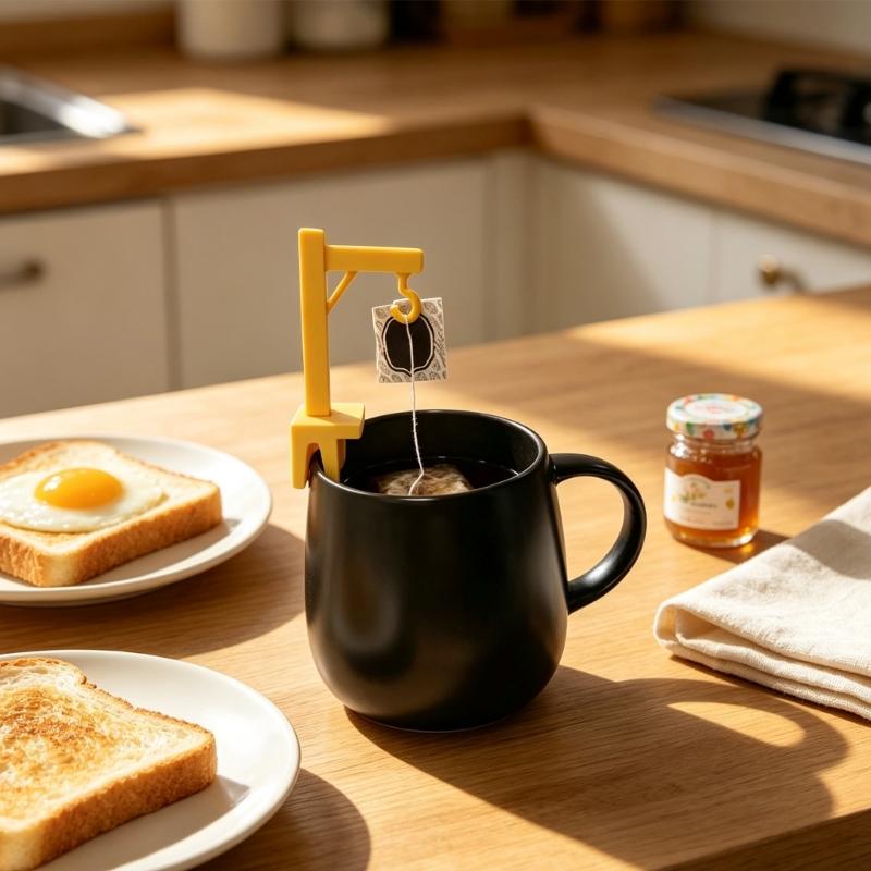 Tea Bag Holder for Cup Edge, Plastic Cup Clip with Hook Design for Kitchen Mugs and Desk Cup Brewing, Plastic Mug Tool