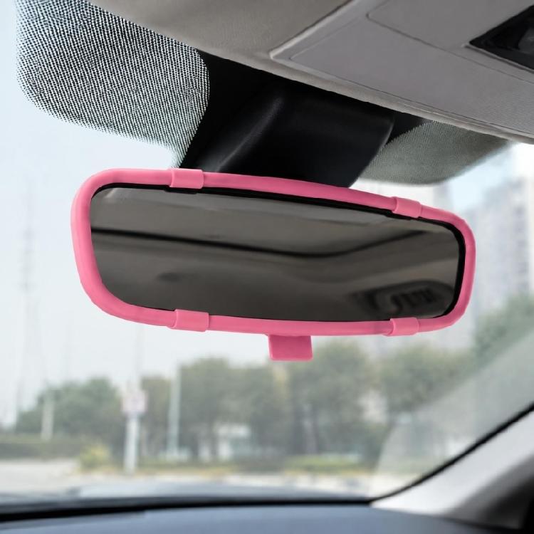 Textured 3-Piece Car Trim Cover Set with Open Centers Across Both Display Edges and the Interior Mirror Surround