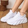 Модные весенне-летние белые кроссовки для женщин, дышащие вязаные кроссовки, сетчатая повседневная спортивная обувь, женская удобная обувь для ходьбы
