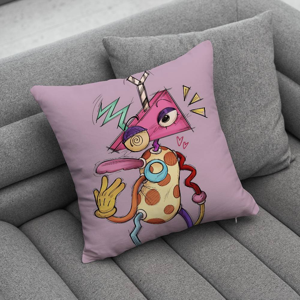 Handmade Tinplate Brooches Pomni Jax Pillow Case Pillow Case Living Room Sofa Cushion Cover Suitable For Home Bedroom Room