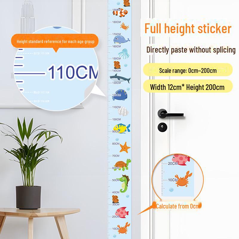 Детская комната 2 м самоклеящиеся наклейки для измерения роста - мультяшный дизайн для измерения роста ребенка и украшения стен