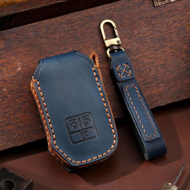 Кожаный чехол для ключей от машины, брелок, аксессуары для Kia 7 Button K5 Sorento Sportage R Stinger Carnival EX SX Fiesta, держатель для ключей