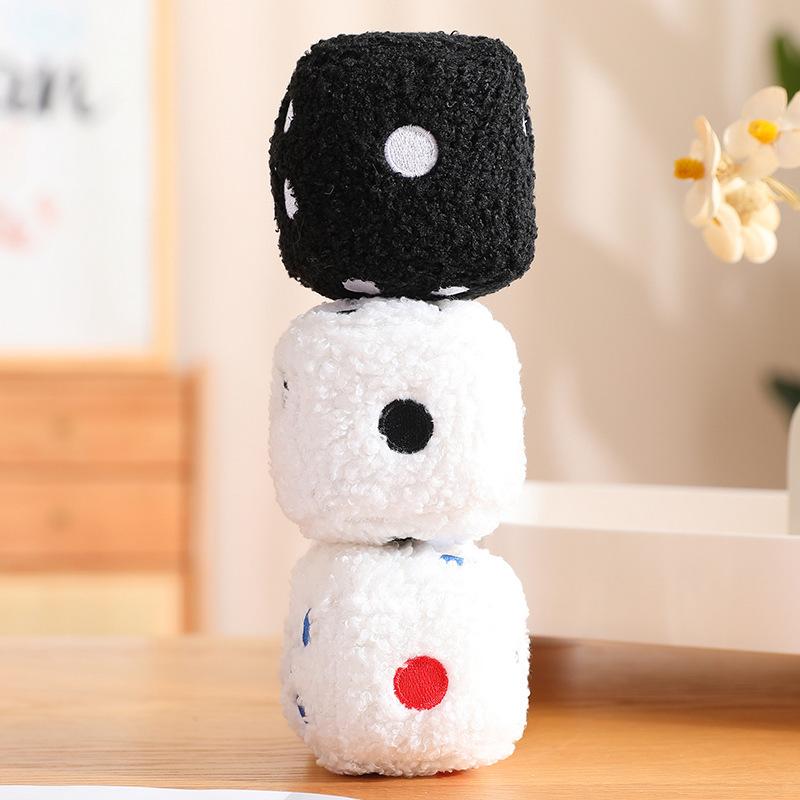 Soft Dice Plush Toys EducatiAonal Game Props Stuffed Dice Pillow Lovely Keychain PendantGoods Car Styling Creative Gift
