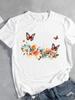 Unisex Flower Style Trend 90s Short Sleeve Fashion Print Lady Tee Top Clothing Casual  Tshirt FeUnisex Graphic T-shirts