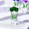 Handmade Crystal Tulip Sculpture Colorful Tulip Bouquet Statue  Home Table Decor