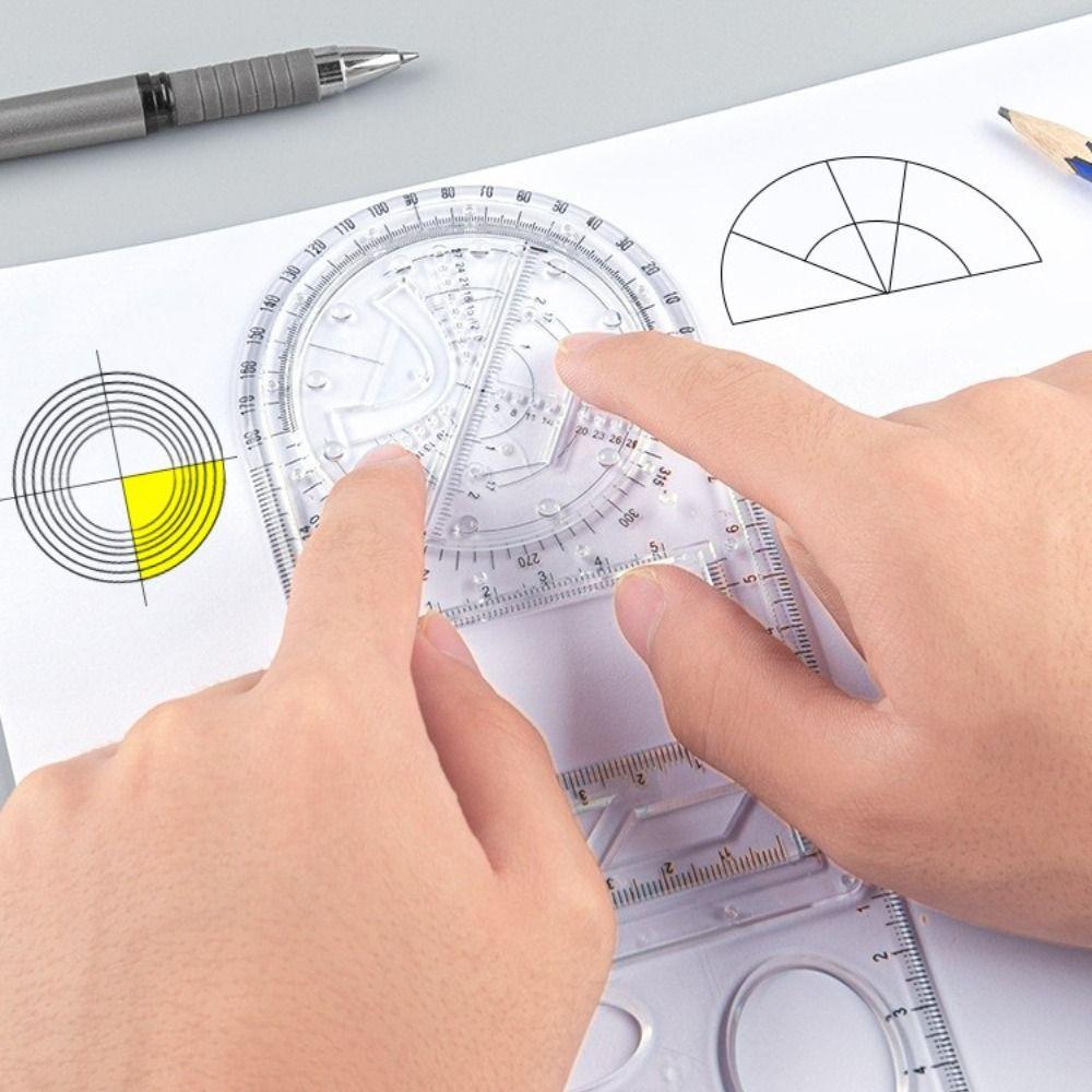 Student Stationary Measuring Scale Ruler Fast Drawing Ruler Math Class Drafting Template Ruler