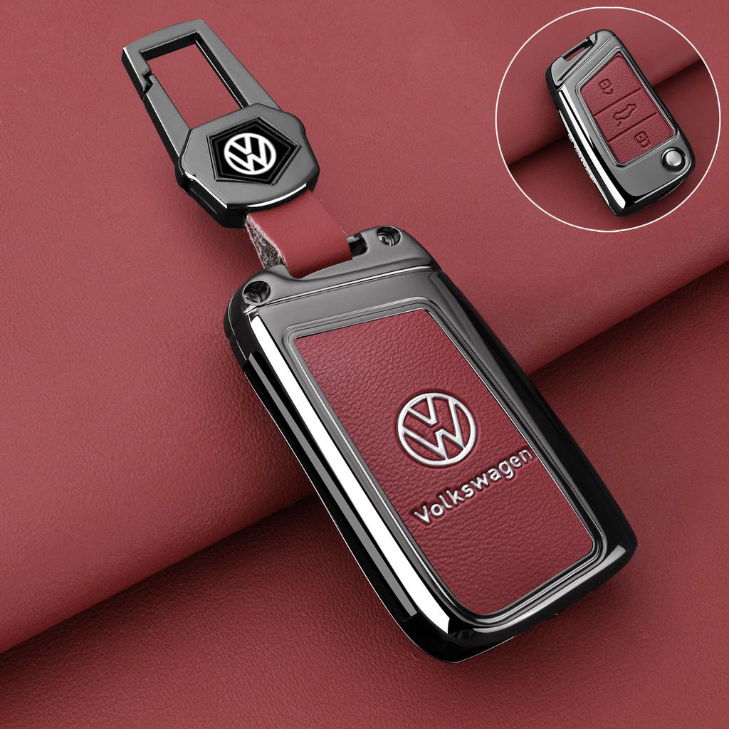 Для VW цинковый сплав Кожаный Чехол для Автомобильного Ключа Защитная Оболочка брелок для VW Volkswagen Golf 7 MK7 Tiguan MK2 T-roc T-cross Access
