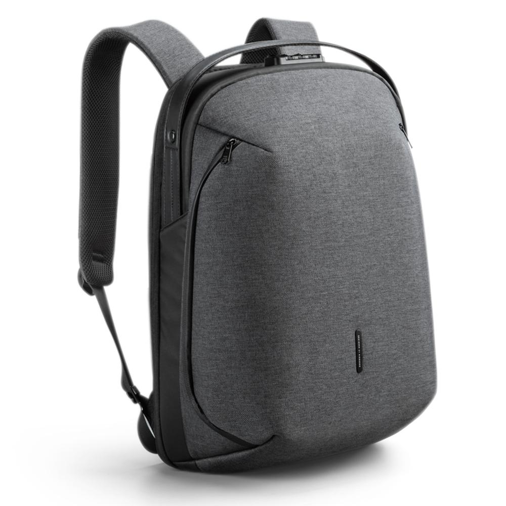 Men Backpacks Kingsons 180° Open Anti-theft Customs Lock with USB Charging Port Male Backpack 15.6 Inch Laptop Backpack Gray KS3204W