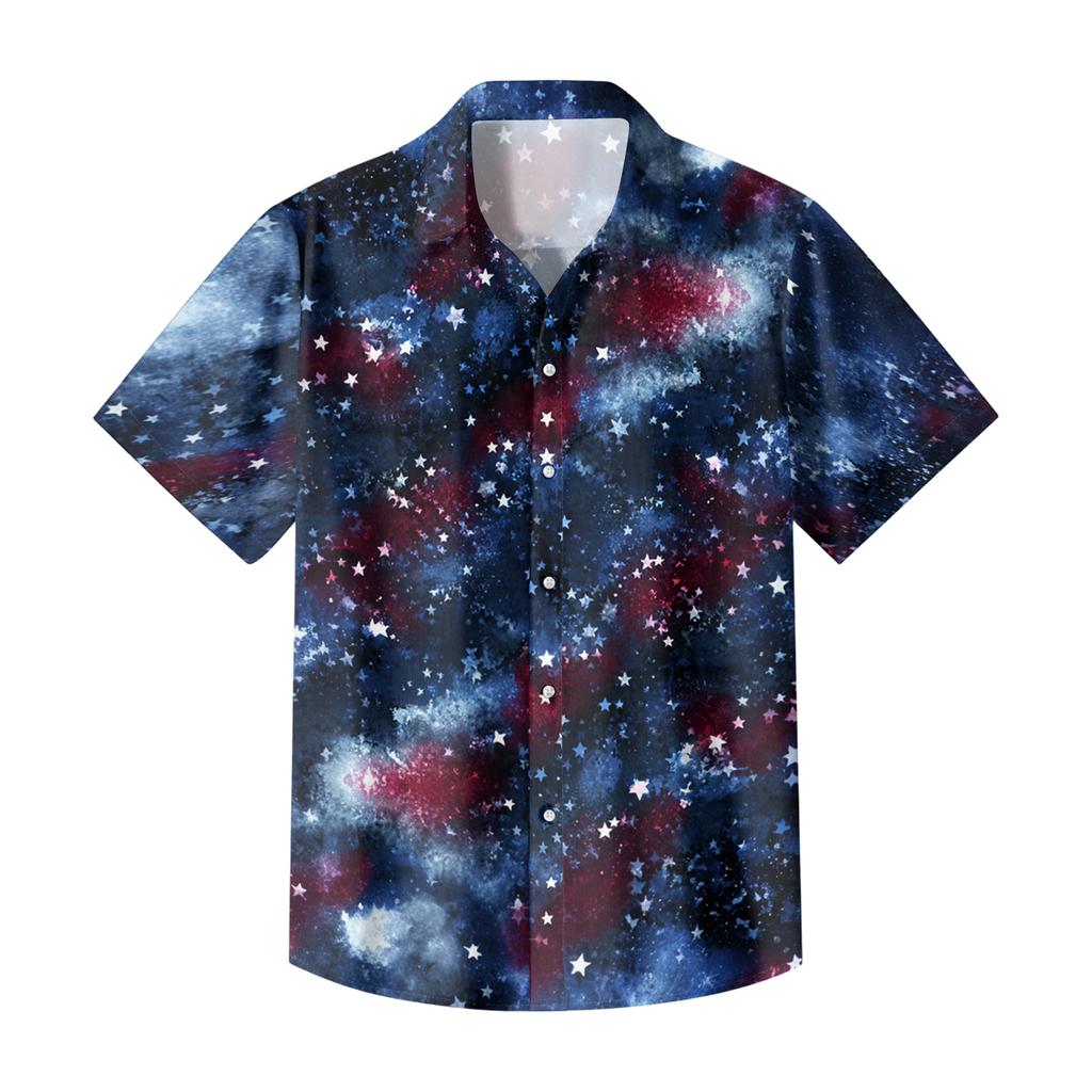 Men's Casual Short-Sleeve Collared Shirt