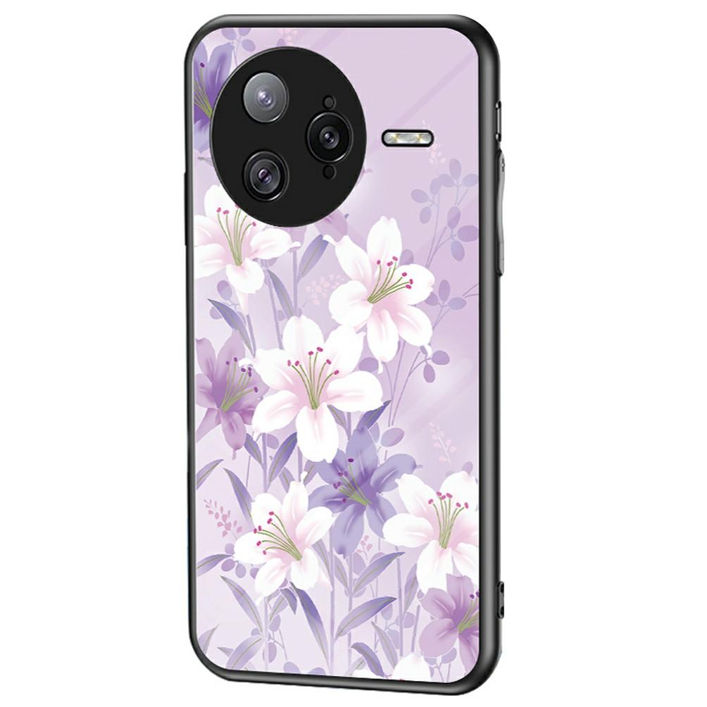 For Xiaomi Poco F7 Ultra 5G/Redmi K80 Pro 5G Case Floral Pattern TPU+Tempered Glass Protective Phone Cover