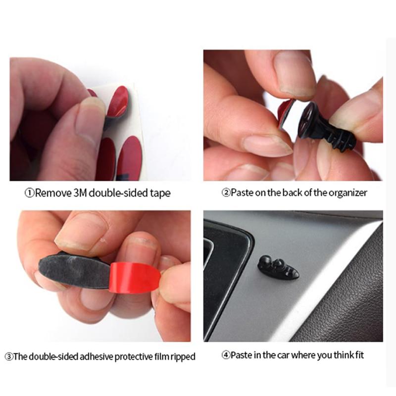 8 шт. автомобильный зажим для проводов с фиксированным зажимом, зажим для кабеля, держатель для беспроводного зарядного устройства, зажим для USB-кабеля