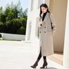 VICTORIA&VERA Women's 100% Wool Double-Breasted Long Coat